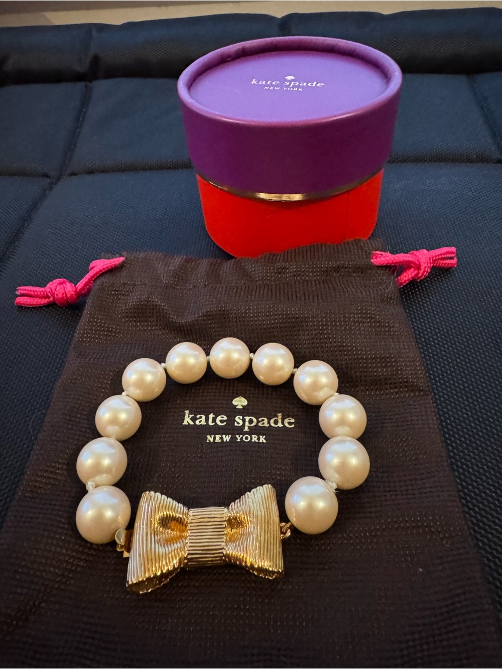 kate spade Pearl Bracelet with Gold Bow